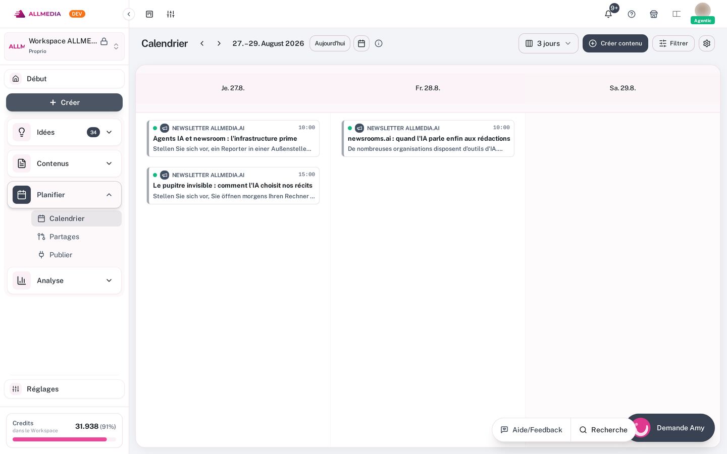 Content Calendar