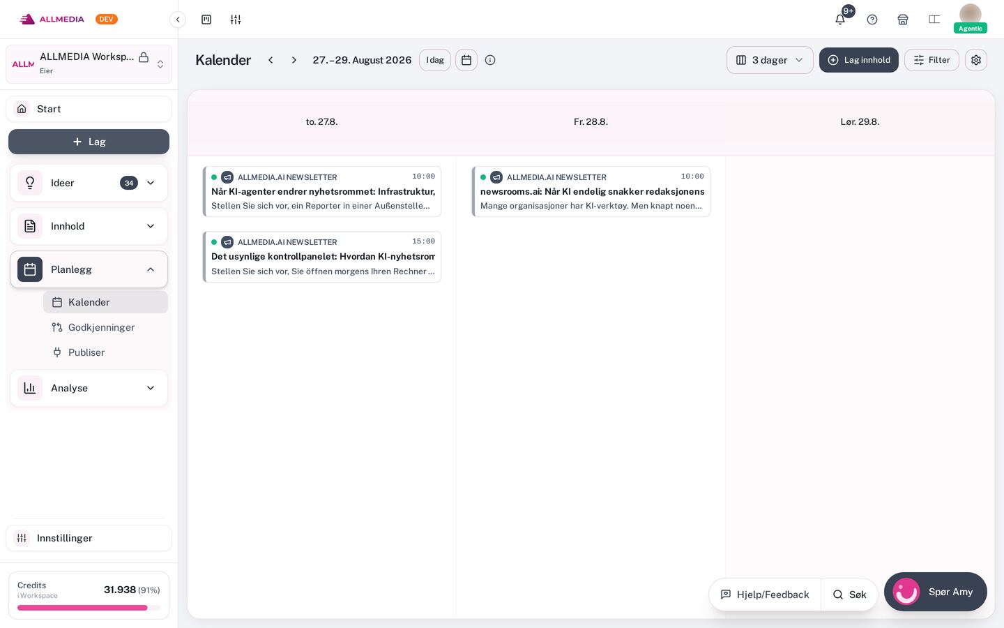 Content Calendar